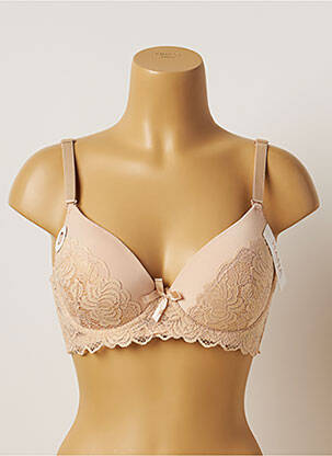 Soutien-gorge tissage dentelle haut soutien-gorge moulé chair HANA femme