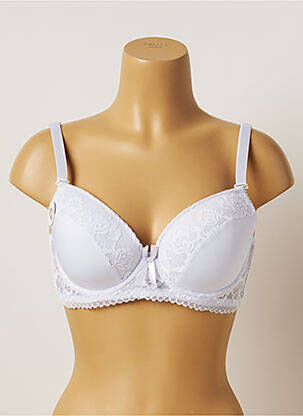 Soutien-gorge tissage dentelle haut soutien-gorge moulé blanc HANA femme