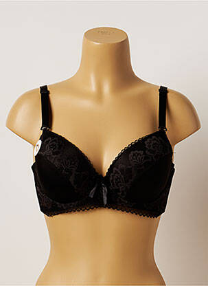 Soutien-gorge tissage dentelle haut soutien-gorge moulé noir HANA femme