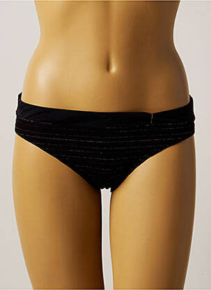 Bas de maillot de bain effet matière satinée culotte noir LOU femme