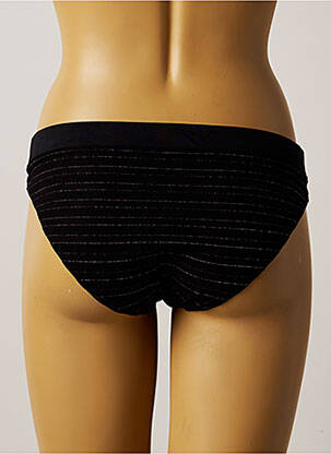 Bas de maillot de bain tissage texturé culotte noir LOU femme