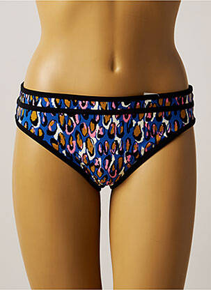 Bas de maillot de bain effet matière satinée culotte bleu BELCOR femme
