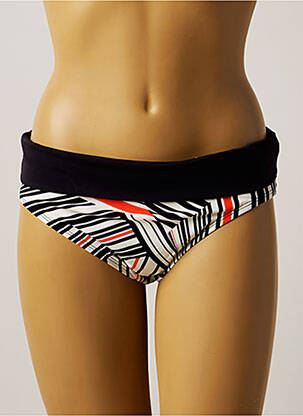 Bas de maillot de bain imprimé rayures culotte noir BELCOR femme