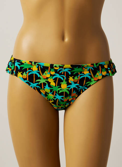 Bas de maillot de bain imprimé tie and dye culotte noir VARIANCE femme