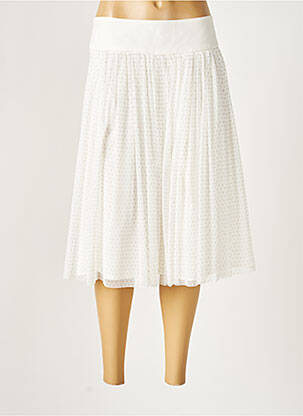 Jupe mi-longue stretch blanc MYRINE ANTWERP femme