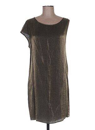 Robe courte coupe fluide sans manche vert SISLEY femme