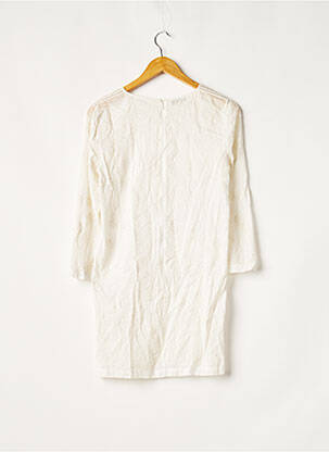 Robe courte fermeture zippée au dos manches longues blanc LES PETITES... femme