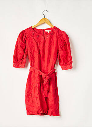 Robe courte fermeture zippée au dos manches courtes rouge PALOMA BLUE femme