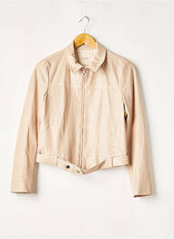 Veste simili cuir coupe cintrée beige I.CODE (By IKKS) femme