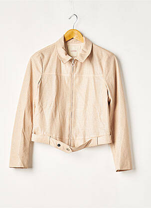 Veste simili cuir coupe cintrée beige I.CODE (By IKKS) femme