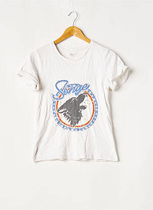 T-shirt sérigraphie manches courtes blanc SONGE LAB femme