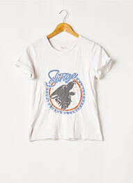 T-shirt sérigraphie manches courtes blanc SONGE LAB femme