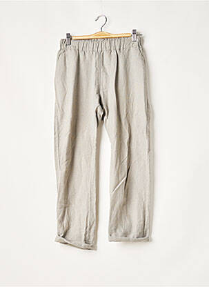 Pantalon droit taille élastique taille normale gris MOYOCO femme
