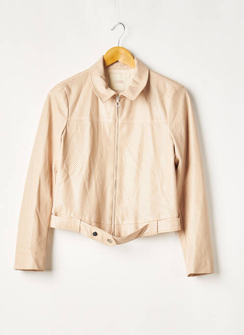 Veste simili cuir coupe cintrée beige I.CODE (By IKKS) femme