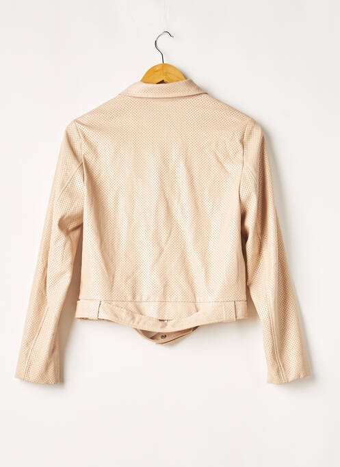 Veste simili cuir coupe cintrée beige I.CODE (By IKKS) femme