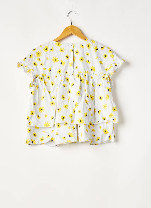 Blouse imprimé fleurs manches courtes jaune ZARA femme