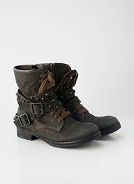 Bottines/boots matière lisse talon plat jusqu'à 3cm vert ASH femme
