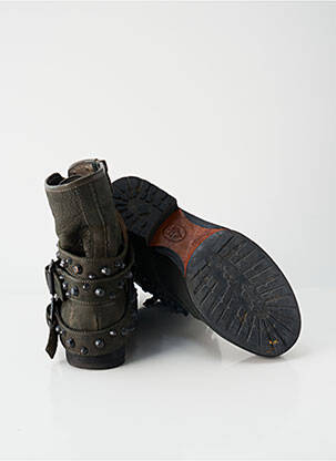 Bottines/boots matière lisse talon plat jusqu'à 3cm vert ASH femme