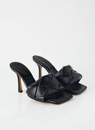 Mules/sabots matière lisse talon de 7 à 9cm noir BOTTEGA VENETA femme