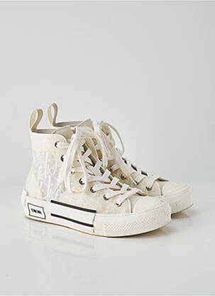 Baskets tissage satiné talon plat jusqu'à 3cm blanc DIOR femme
