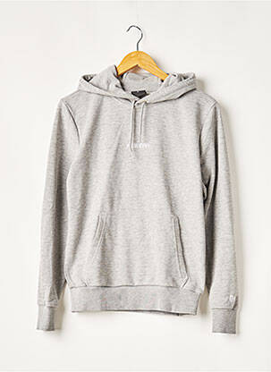 Sweat-shirt à capuche finition bords-côtes manches longues gris NEW ERA femme