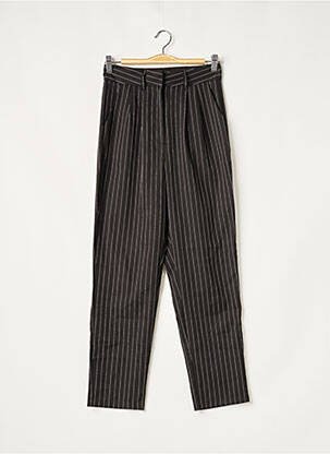 Pantalon droit fermeture zippée sous rabat avec crochet taille haute noir NASTY GAL femme