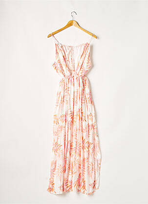 Robe longue imprimé fantaisie fines bretelles orange URBAN REVIVO femme