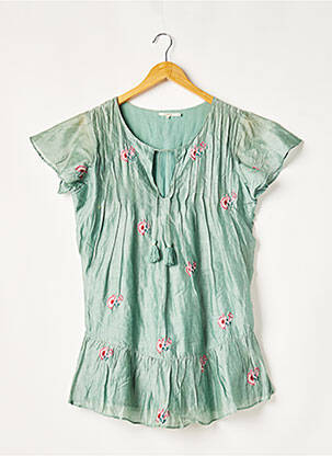 Tunique manches courtes col rond vert TULAROSA femme