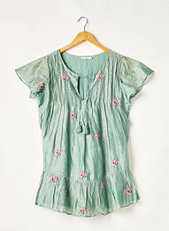 Tunique manches courtes col rond vert TULAROSA femme