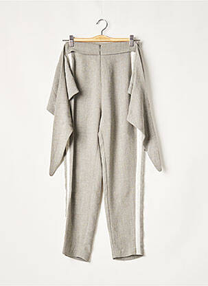Pantalon droit taille haute taille haute gris YAYOU femme