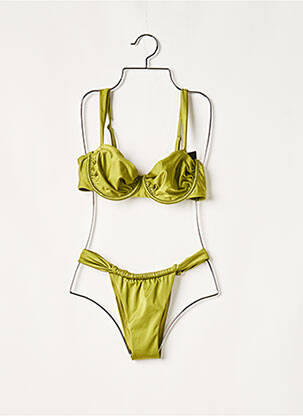 Maillot de bain 2 pièces stretch vert HUNKEMOLLER femme