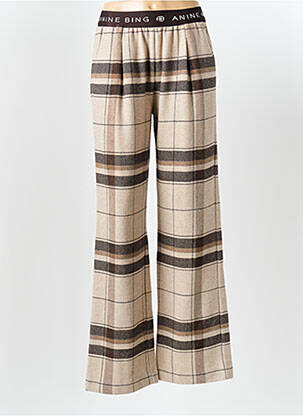 Pantalon droit taille élastique taille normale beige ANINE BING femme