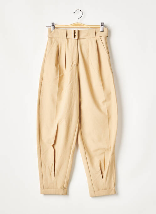 Pantalon large beige BERSHKA pour femme