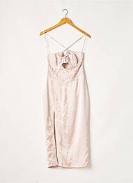 Robe mi-longue fermeture zippée au dos fines bretelles rose HOUSE OF CB LONDON femme