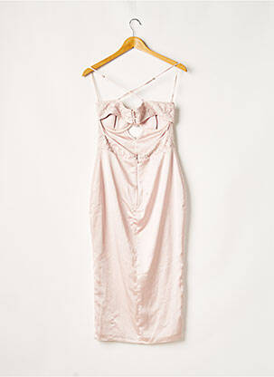 Robe mi-longue fermeture zippée au dos fines bretelles rose HOUSE OF CB LONDON femme