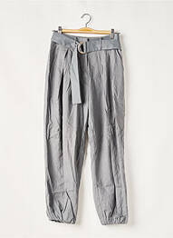 Pantalon large tissage popeline taille haute gris TULAROSA femme