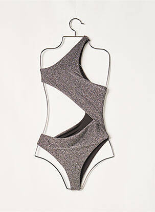 Maillot de bain 1 pièce stretch gris MONOPRIX femme