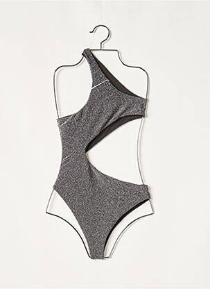 Maillot de bain 1 pièce stretch gris MONOPRIX femme