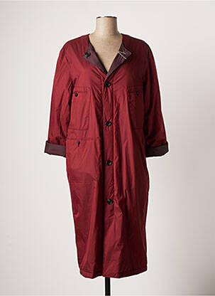 Manteau long coupe droite sans capuche rouge COMPTOIR DES COTONNIERS femme