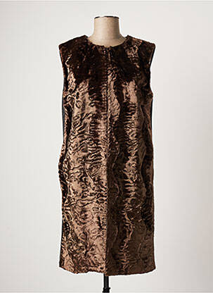 Gilet sans manche coupe droite marron RIVER WOODS femme