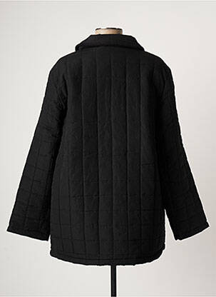 Manteau long coupe droite sans capuche noir SOIE POUR SOI femme