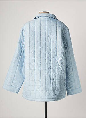 Manteau court coupe droite sans capuche bleu SOIE POUR SOI femme