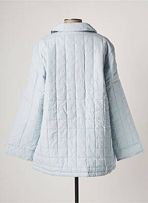 Manteau court coupe droite sans capuche bleu SOIE POUR SOI femme