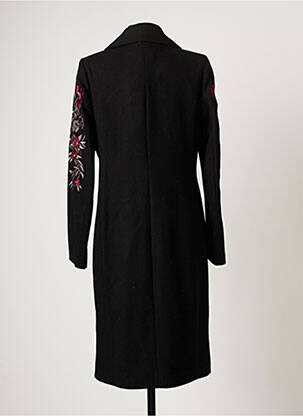 Manteau long coupe droite sans capuche noir ONE STEP femme