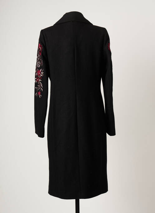Manteau long coupe droite sans capuche noir ONE STEP femme
