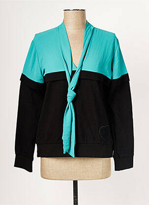 Pull coupe droite manches longues bleu FORNARINA femme