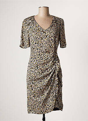 Robe courte manches courtes manches courtes jaune ONE STEP femme