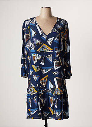 Robe courte manches longues manches longues bleu ONE STEP femme