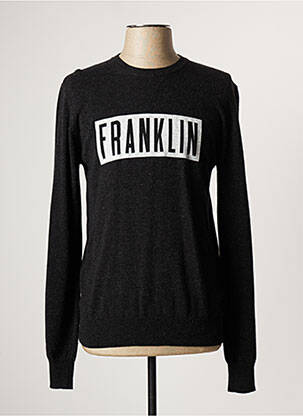 Pull col rond manches longues gris FRANKLIN MARSHALL homme