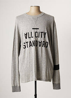Pull col rond manches longues gris FRANKLIN MARSHALL homme